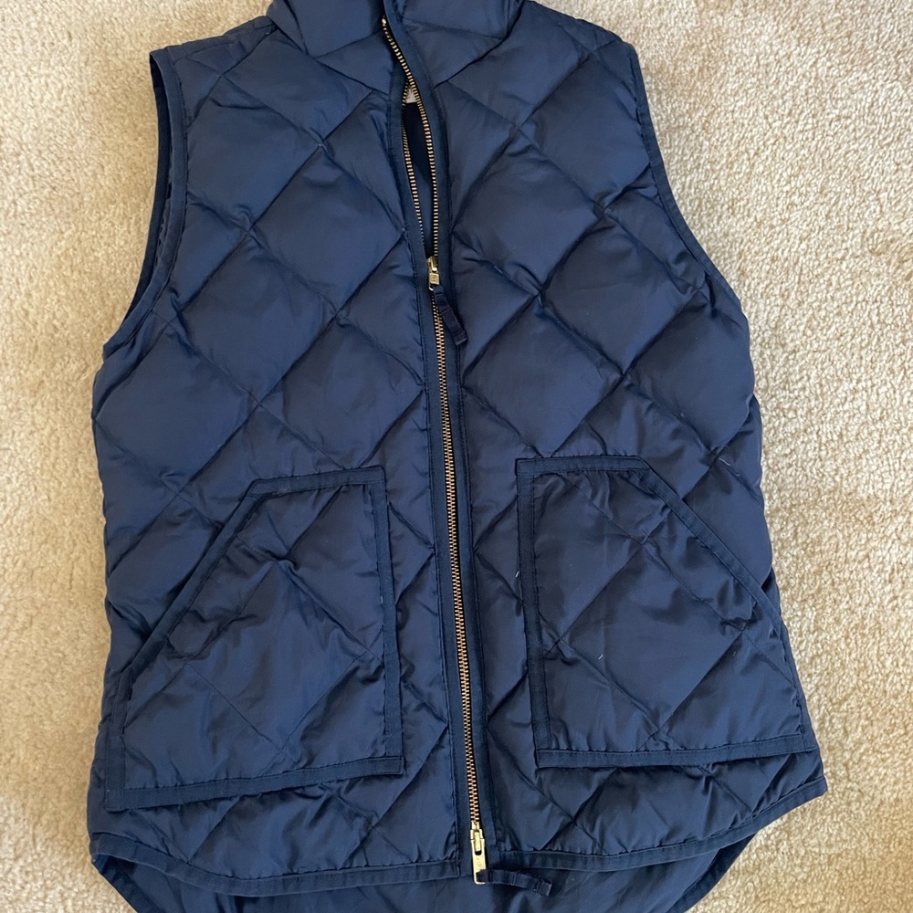J. Crew Dark Blue Quilted Vest